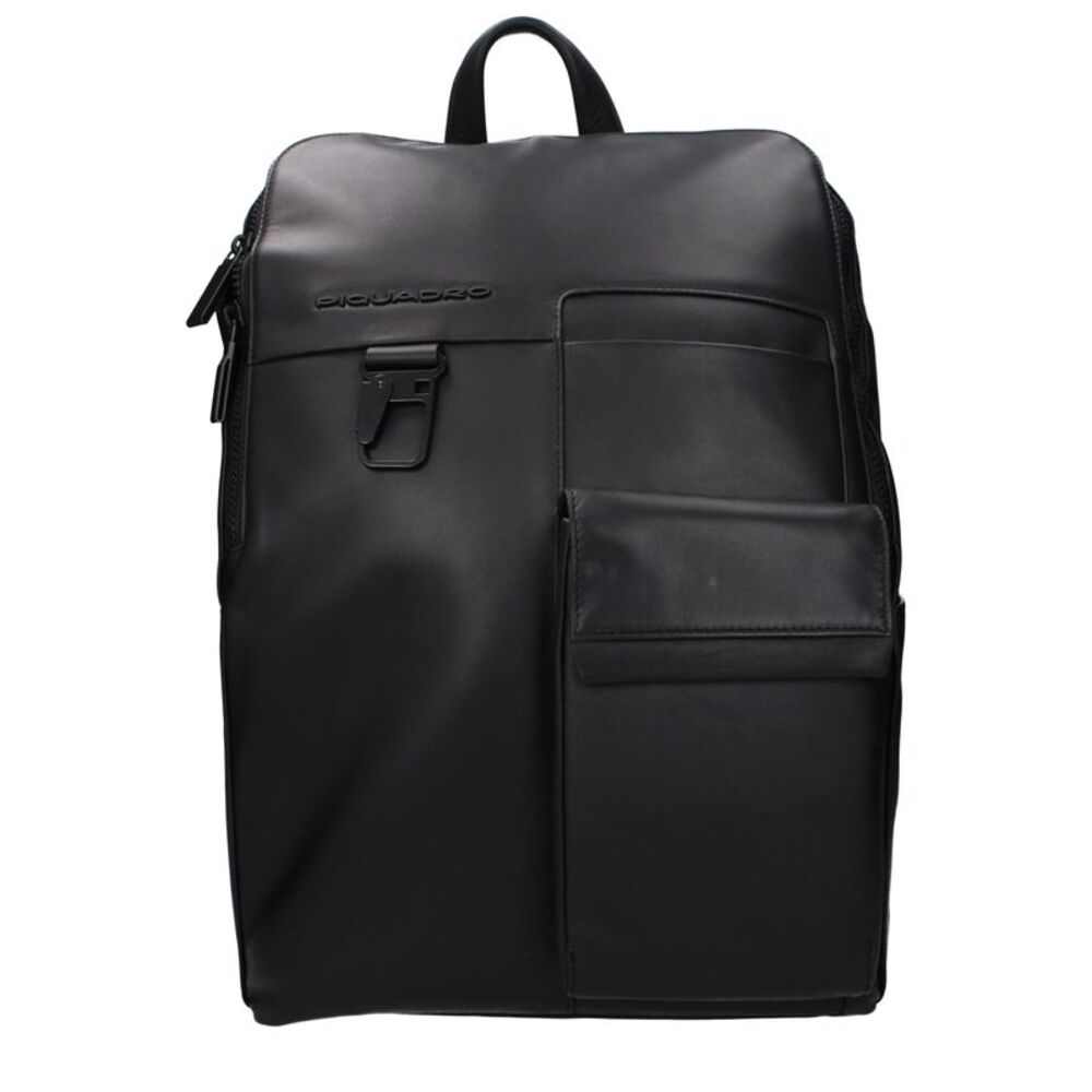Piquadro Black Leather Men's Backpack